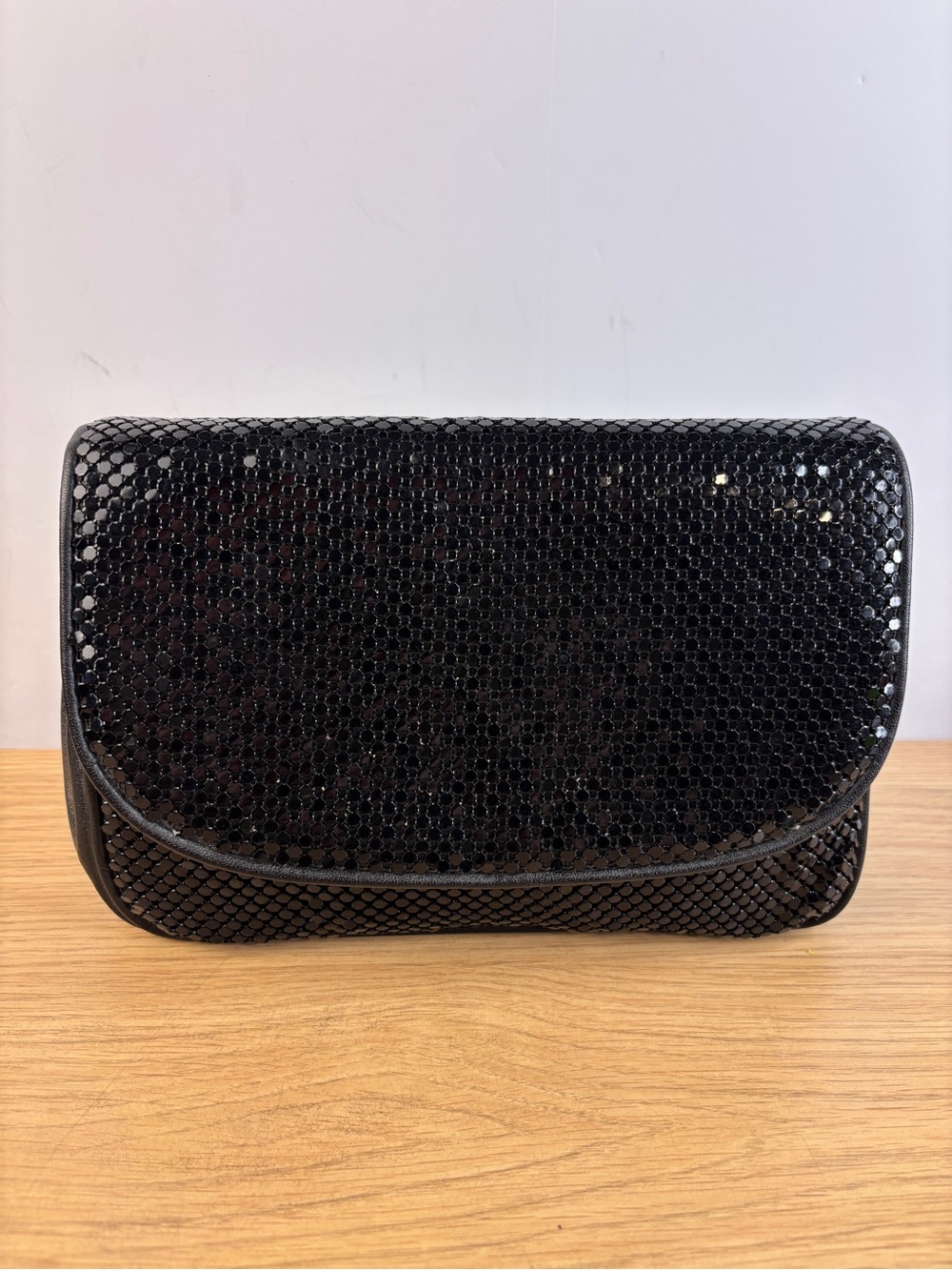 Vintage Whiting & Davis Company Black Metal Mesh Bag